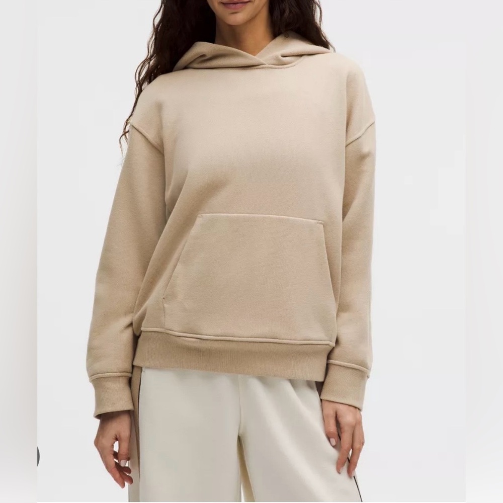 LULULEMON STEADY STATE RELAXED FIT TAUPE TAN HOODIE SIZE M